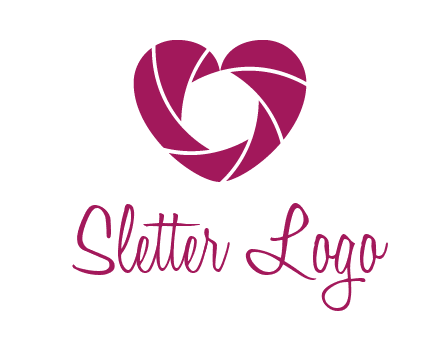 shutter in heart shape photography logo