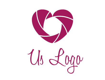 shutter in heart shape photography logo