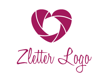 shutter in heart shape photography logo