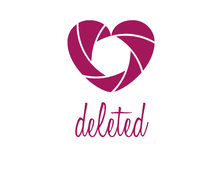 shutter in heart shape photography logo