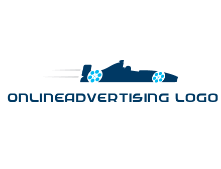 film reel incorporated with racing car logo