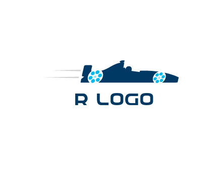 film reel incorporated with racing car logo