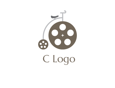 bicycle made of film reels logo