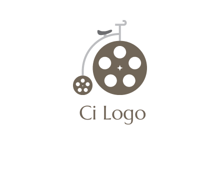 bicycle made of film reels logo