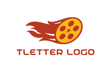 film reel incorporated with fire logo