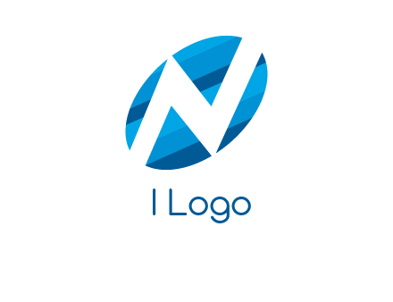 letter N inside oval shape logo