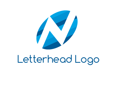 letter N inside oval shape logo