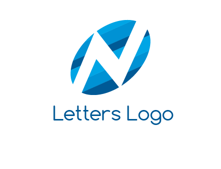 letter N inside oval shape logo