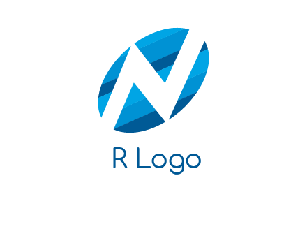 letter N inside oval shape logo