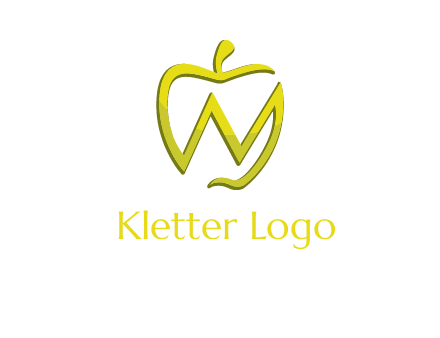 letter N incorporated with apple logo