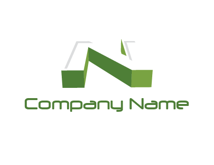 3D letter N logo