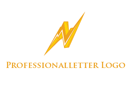 letter N made of thunder icon logo