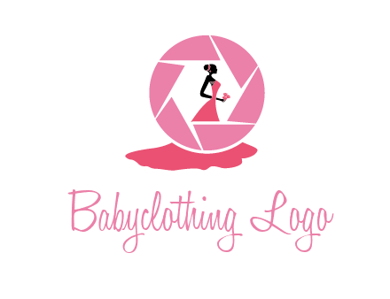 bride in long dress in shutter photography logo