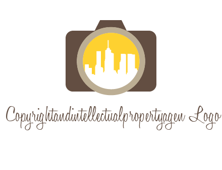 skyscrapers in camera lens photography logo