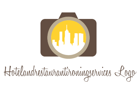 skyscrapers in camera lens photography logo