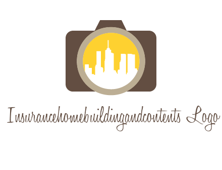 skyscrapers in camera lens photography logo