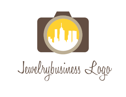 skyscrapers in camera lens photography logo