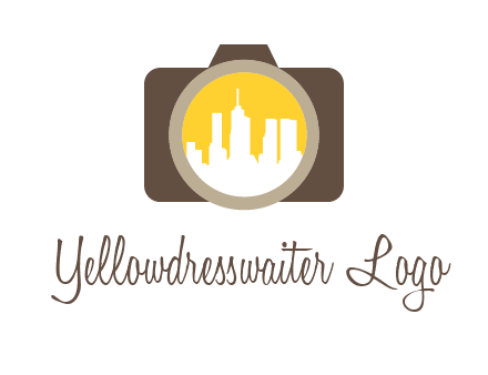 skyscrapers in camera lens photography logo