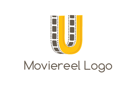 letter U incorporated with film reel logo