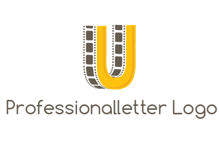 letter U incorporated with film reel logo