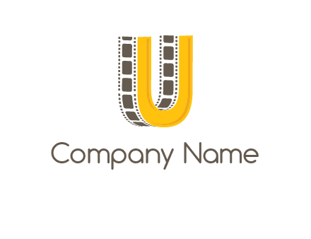 letter U incorporated with film reel logo