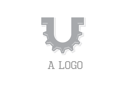 letter U made of gear logo