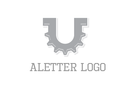 letter U made of gear logo