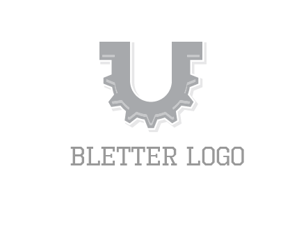 letter U made of gear logo