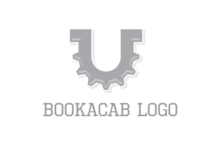 letter U made of gear logo