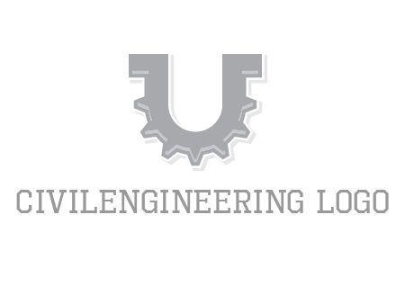 letter U made of gear logo