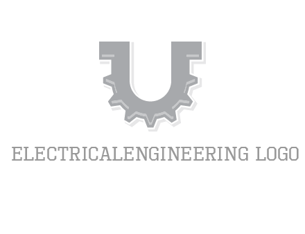 letter U made of gear logo