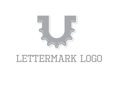 letter U made of gear logo