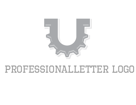 letter U made of gear logo