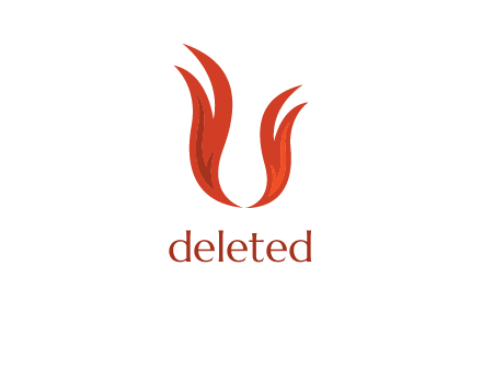 letter U made of flames logo