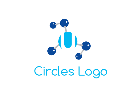 letter U inside circle with chemical bond logo