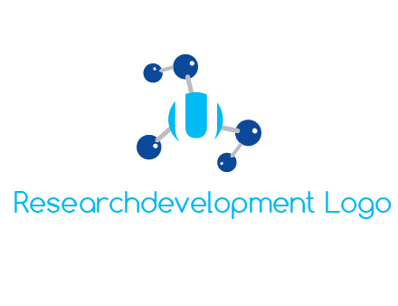 letter U inside circle with chemical bond logo