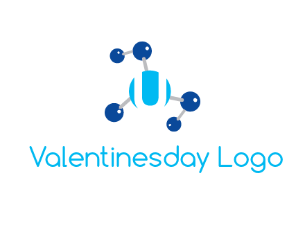 letter U inside circle with chemical bond logo