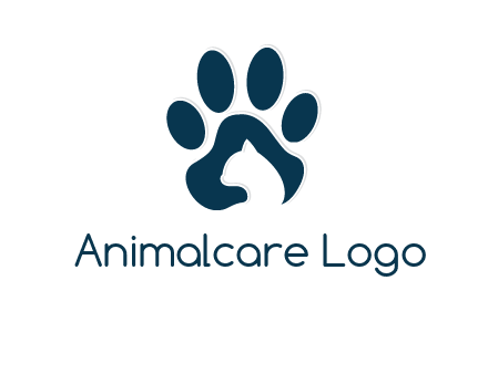 cat inside paw print logo