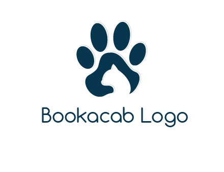 cat inside paw print logo