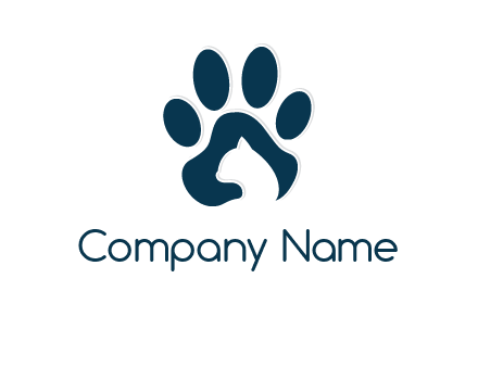 cat inside paw print logo