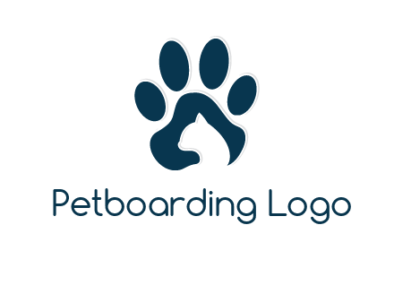 cat inside paw print logo