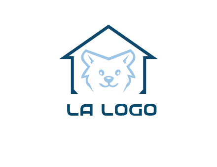 dog face inside house logo