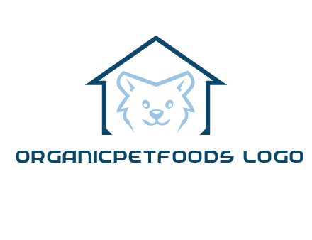 dog face inside house logo