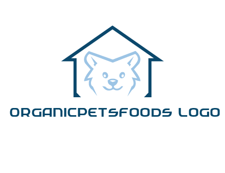 dog face inside house logo