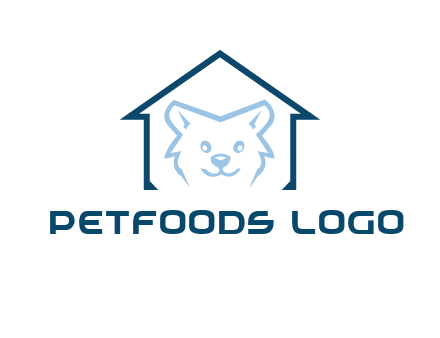 dog face inside house logo