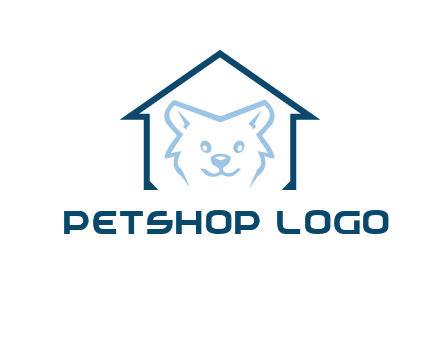 dog face inside house logo