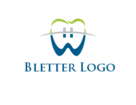 teeth made of letter w logo