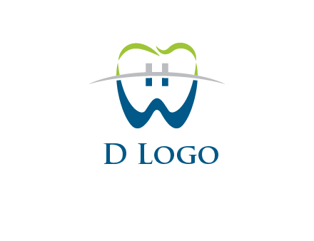 teeth made of letter w logo