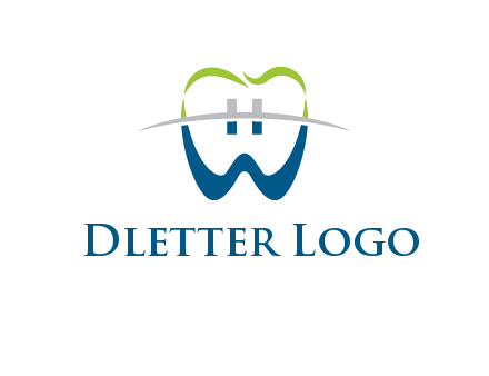 teeth made of letter w logo