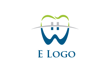 teeth made of letter w logo